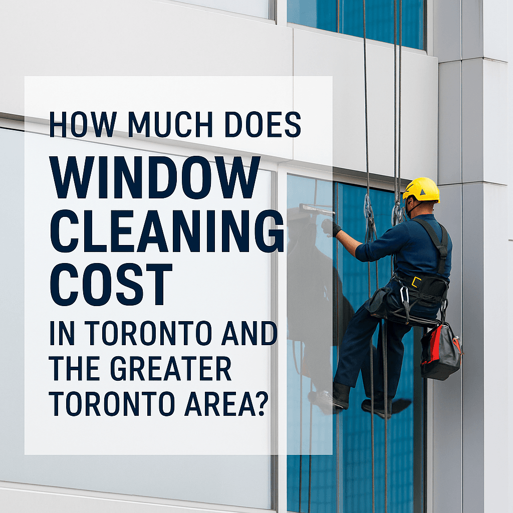 Infographic explaining the factors that influence window cleaning costs in Toronto and surrounding GTA cities, created by TowerCrest.